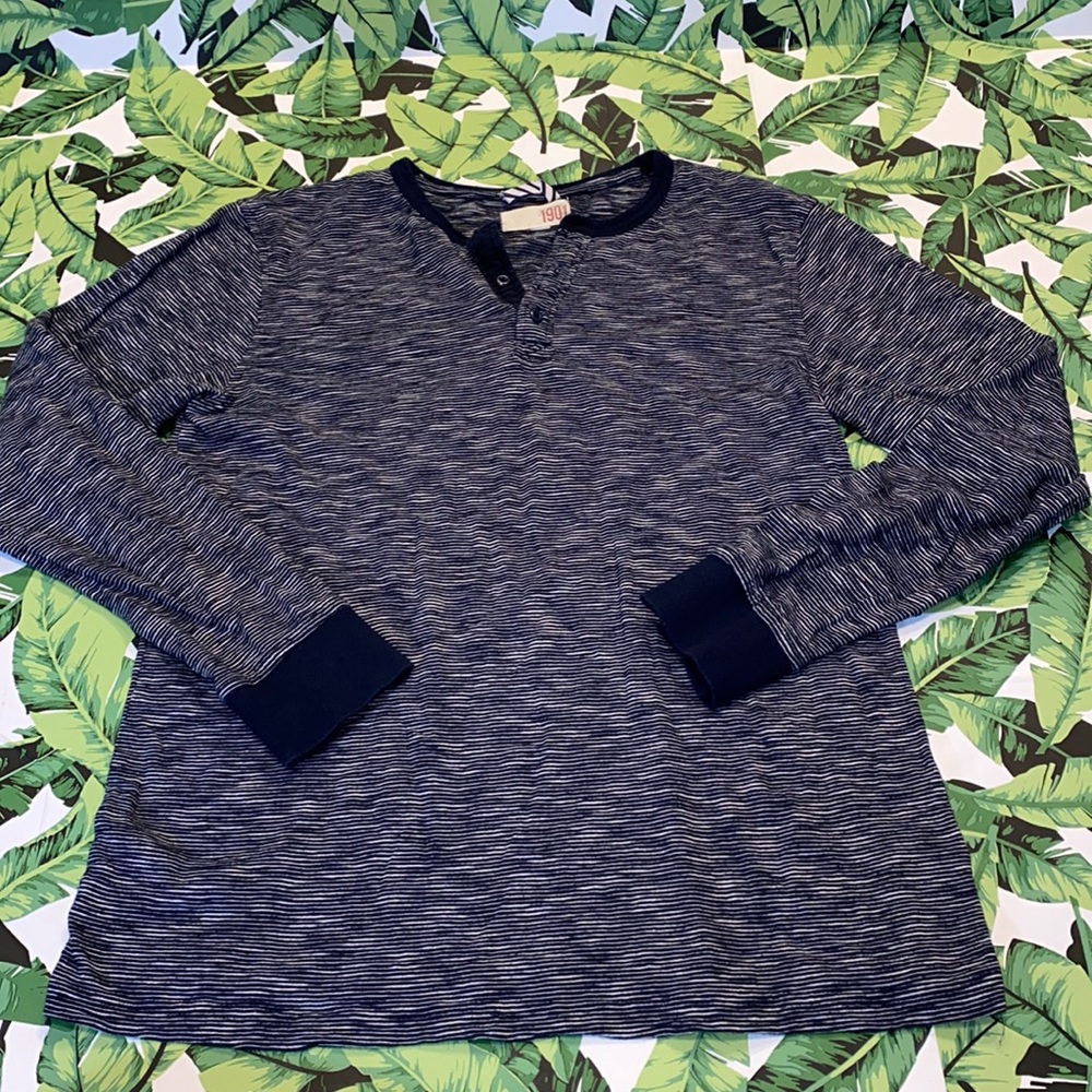 1901 Men’s Long Sleeve Navy & White Shirt Size Medium
